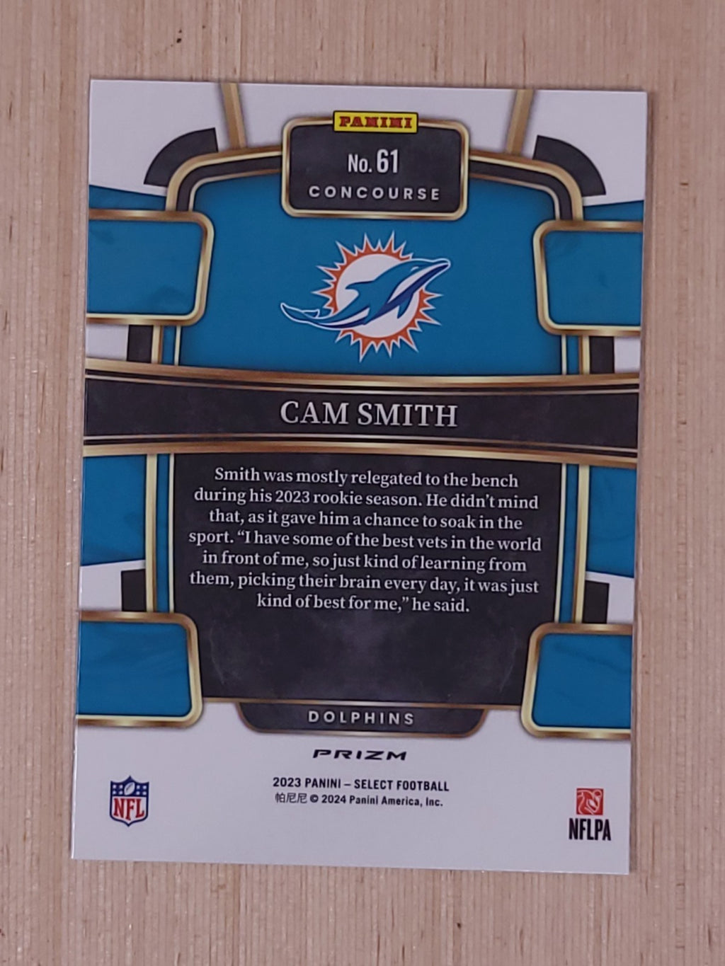 2023 Panini Select - Concourse Cam Smith #61 Silver Prizm Die-Cut (RC)