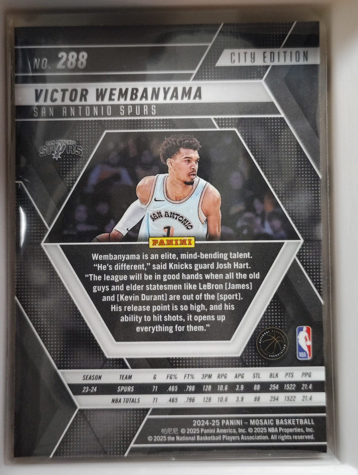 2024-25 Panini Mosaic - City Edition Victor Wembanyama #288