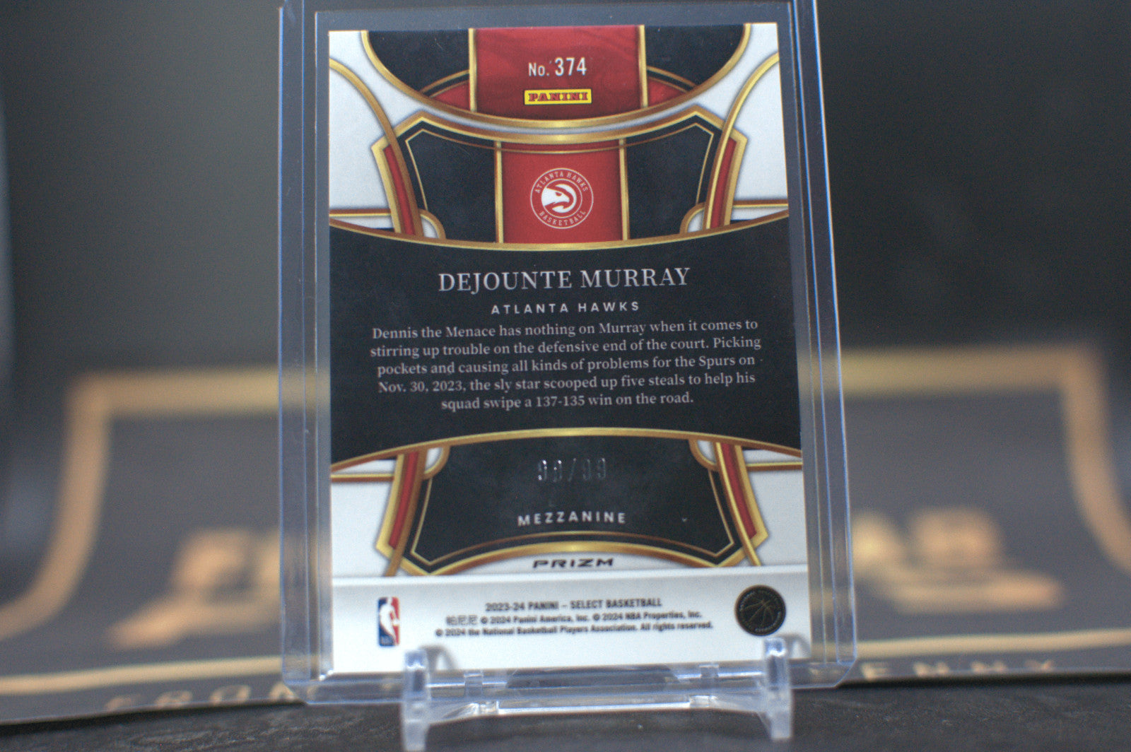 2023-24 NBA PANINI SELECT DEJOUNTE MURRAY MEZZANINE Blue Shock 90/99