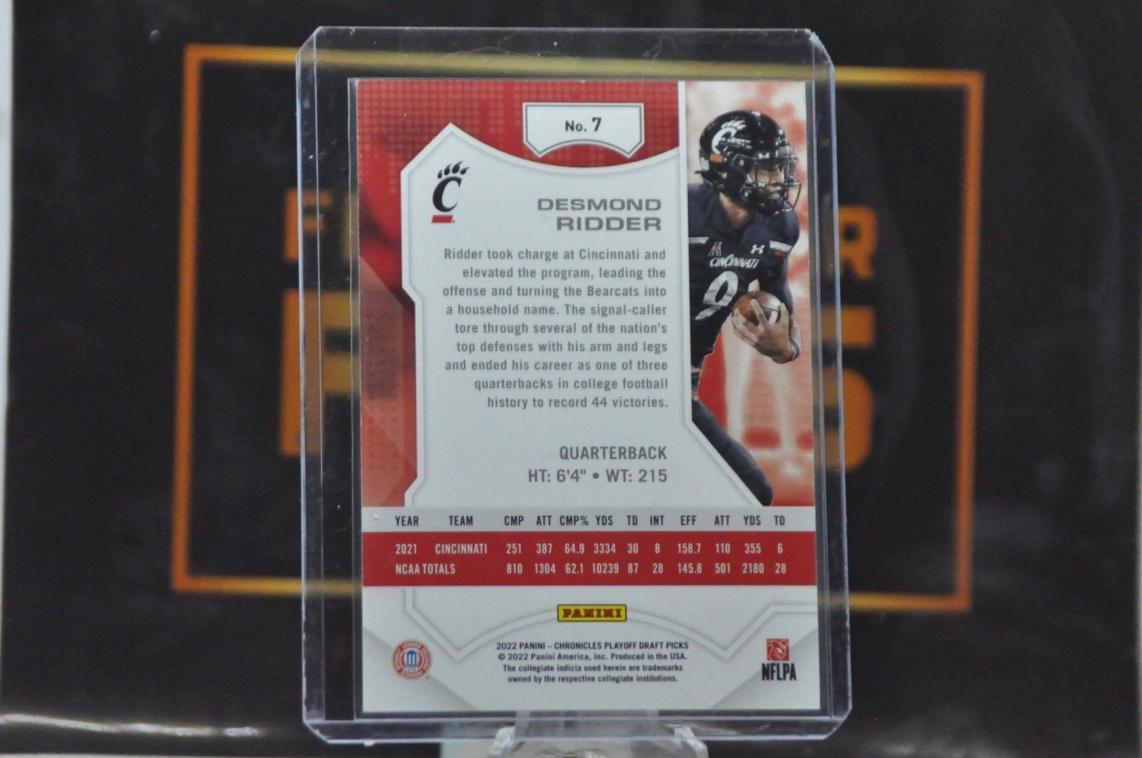 2022 Panini Chronicles Draft Picks Playbook: Desmond Ridder [Red] #7 #081/149