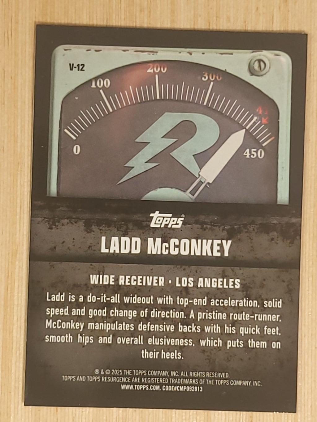 2024 Topps Resurgence - Voltaic Ladd McConkey #V-12 Teal Surge Refractor /149