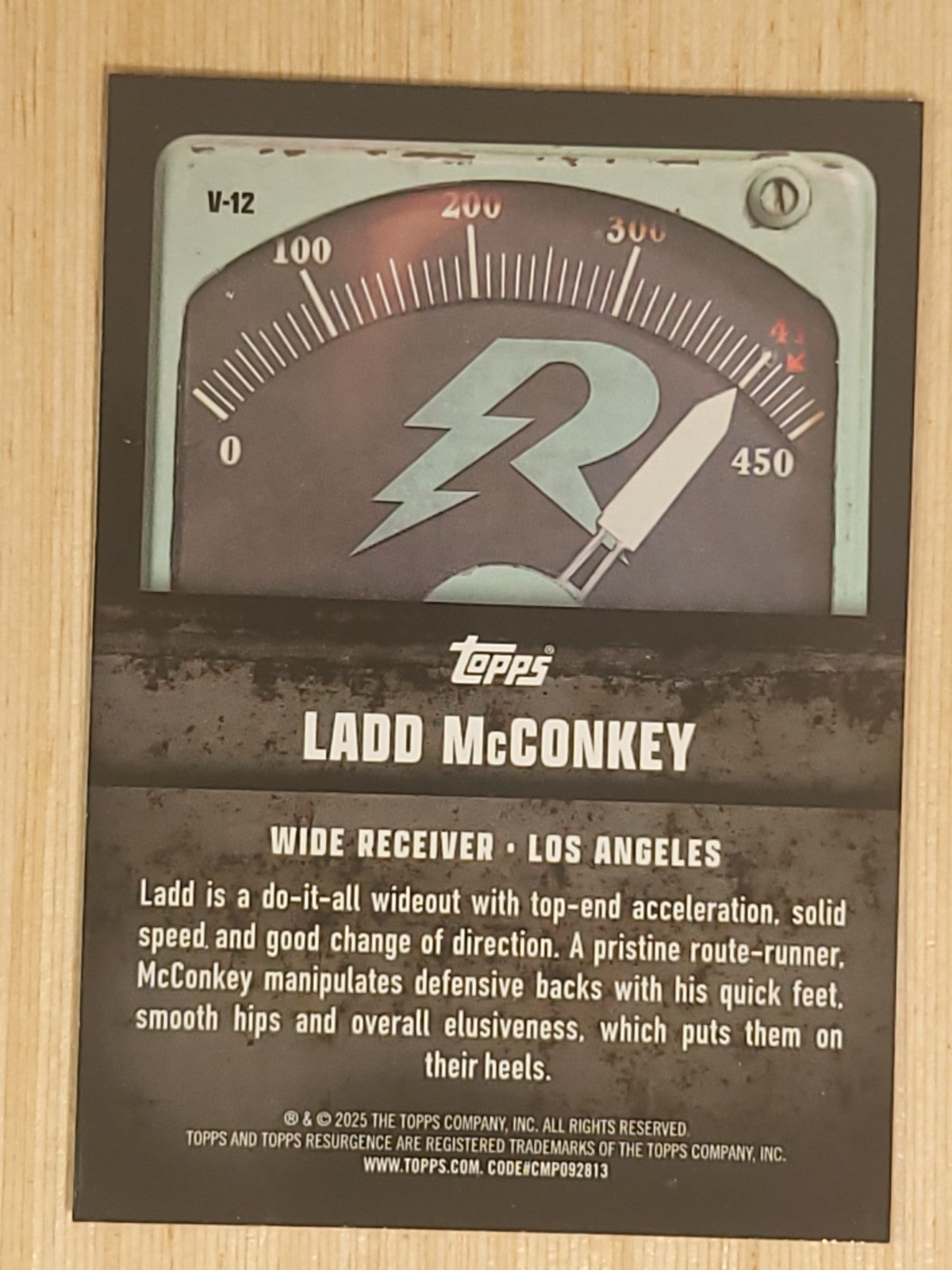 2024 Topps Resurgence - Voltaic Ladd McConkey #V-12 Teal Surge Refractor /149