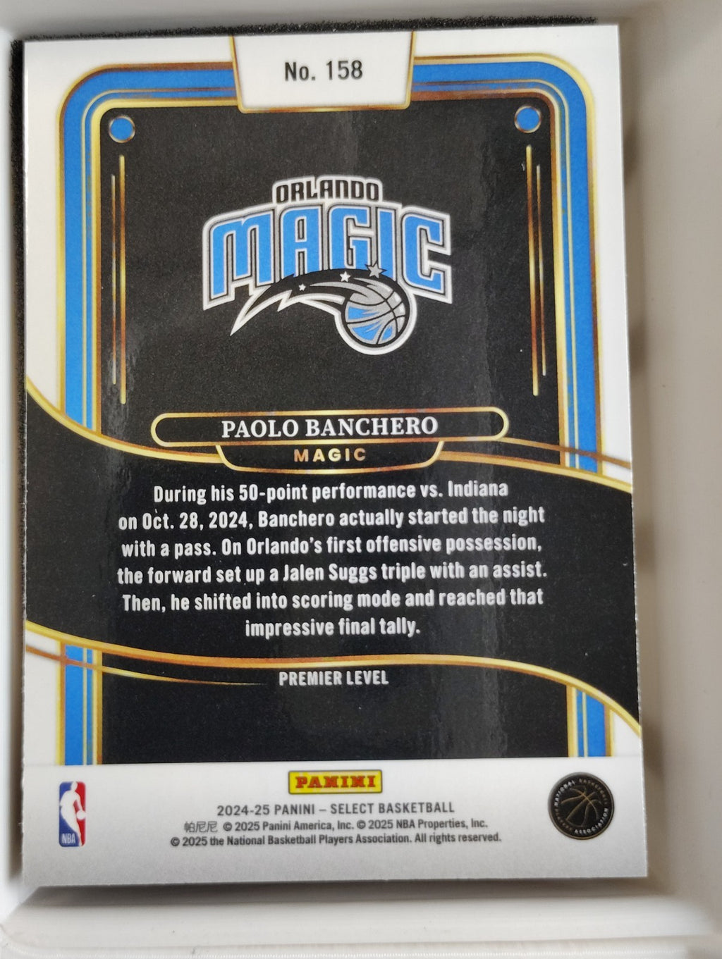 2024-25 Panini Select - Premier Level Paolo Banchero #158 Silver Prizm