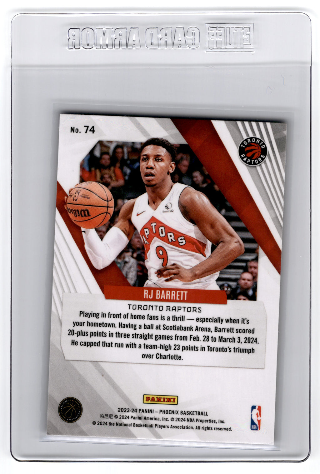 2023 Panini Phoenix RJ Barrett Red Ice #74  **Free Shipping @ $10+**
