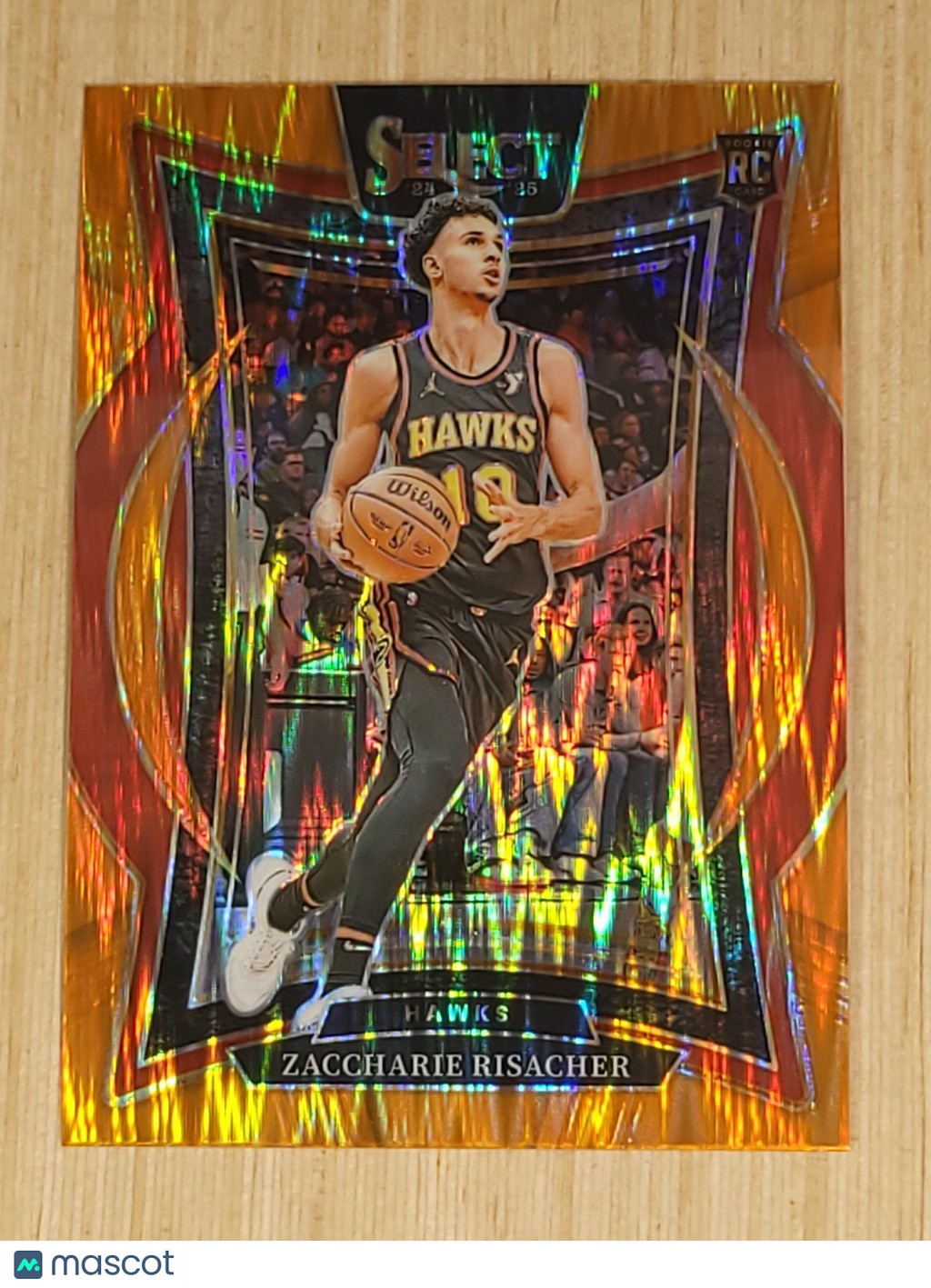 2024-25 Panini Select - Concourse Zaccharie Risacher #86 Orange Flash Prizm (RC)