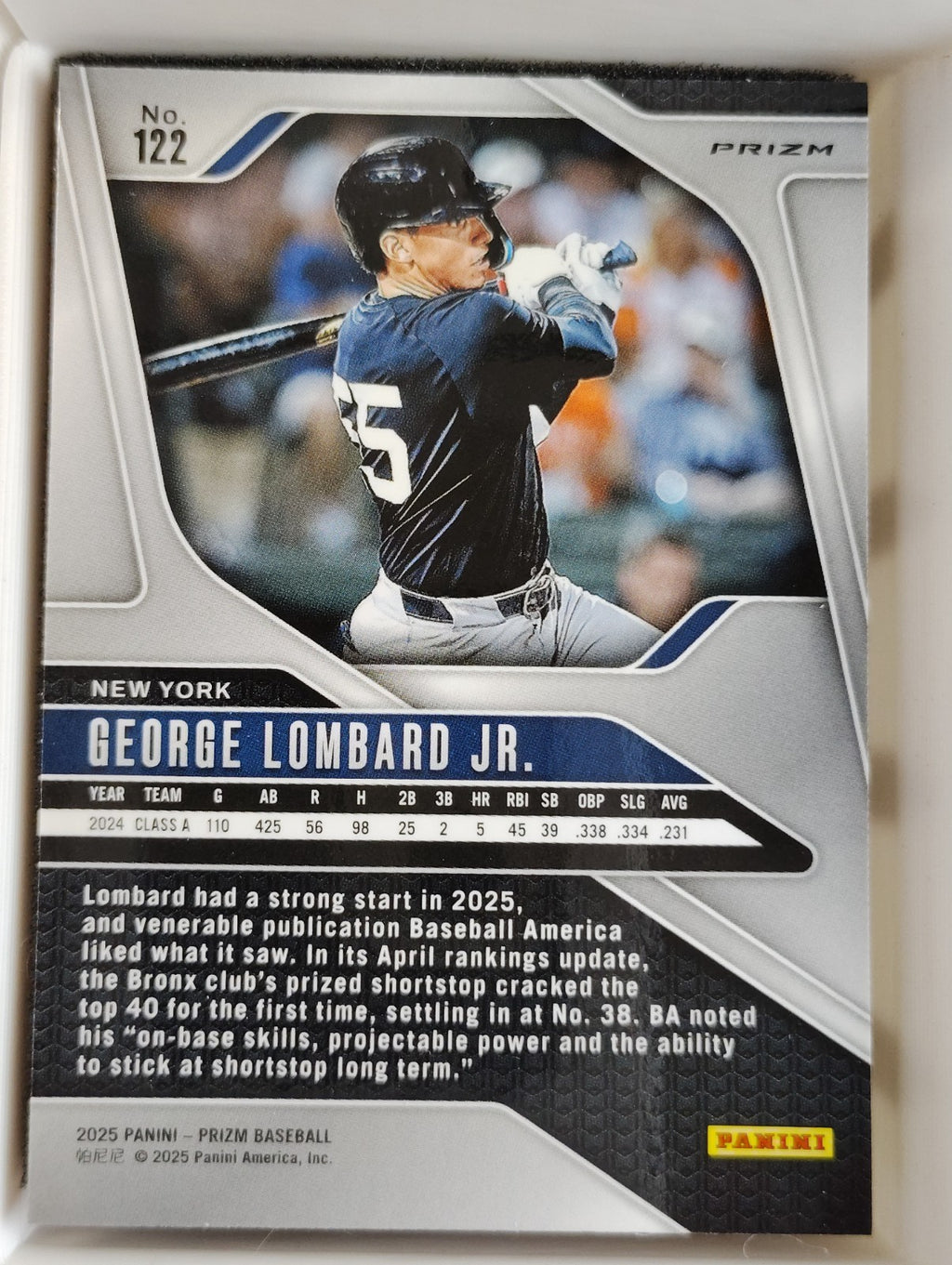 2025 Panini Prizm #122 George Lombard Jr. Ruby Wave