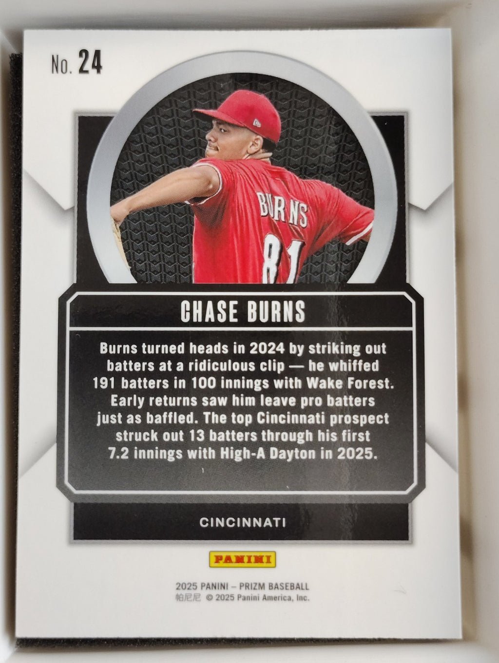 2025 Panini Prizm #24 Talisman Chase Burns