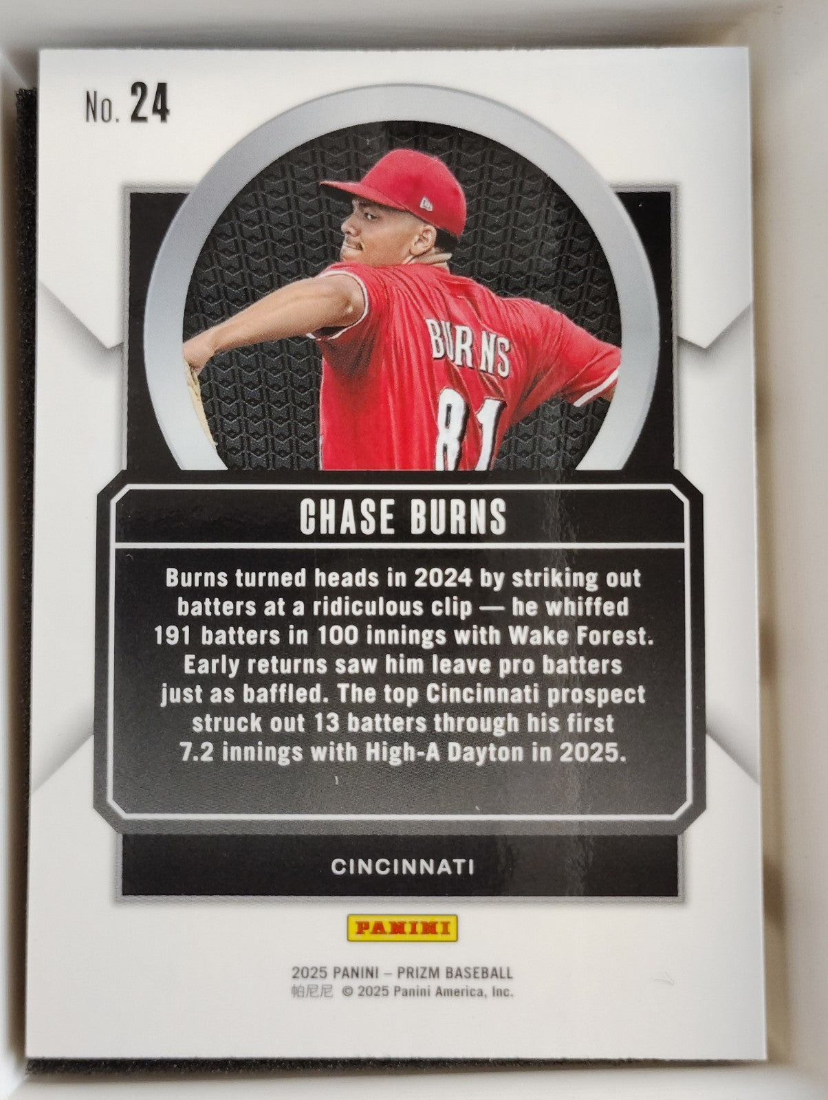 2025 Panini Prizm #24 Talisman Chase Burns