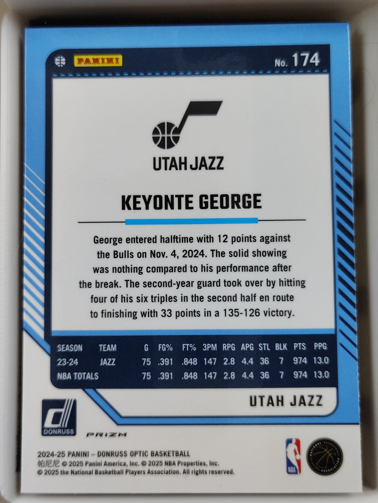 2024-25 Panini Donruss Optic - Rated Rookie Keyonte George #174 Purple Prizm
