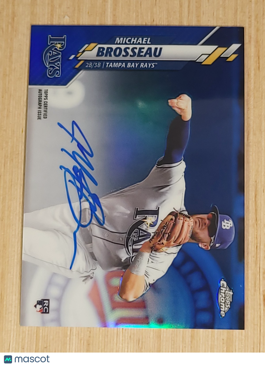 2020 Topps Chrome - Rookie Autos Michael Brosseau #RA-MBR Blue Refractor /150