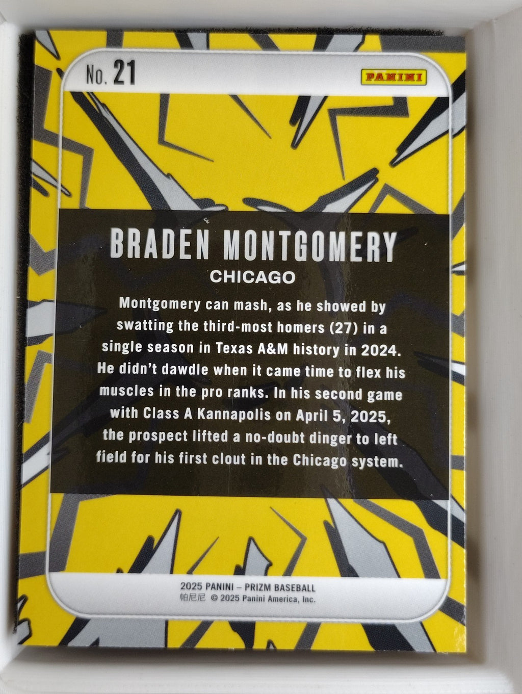 2025 Panini Prizm Dingers #21  Braden Montgomery