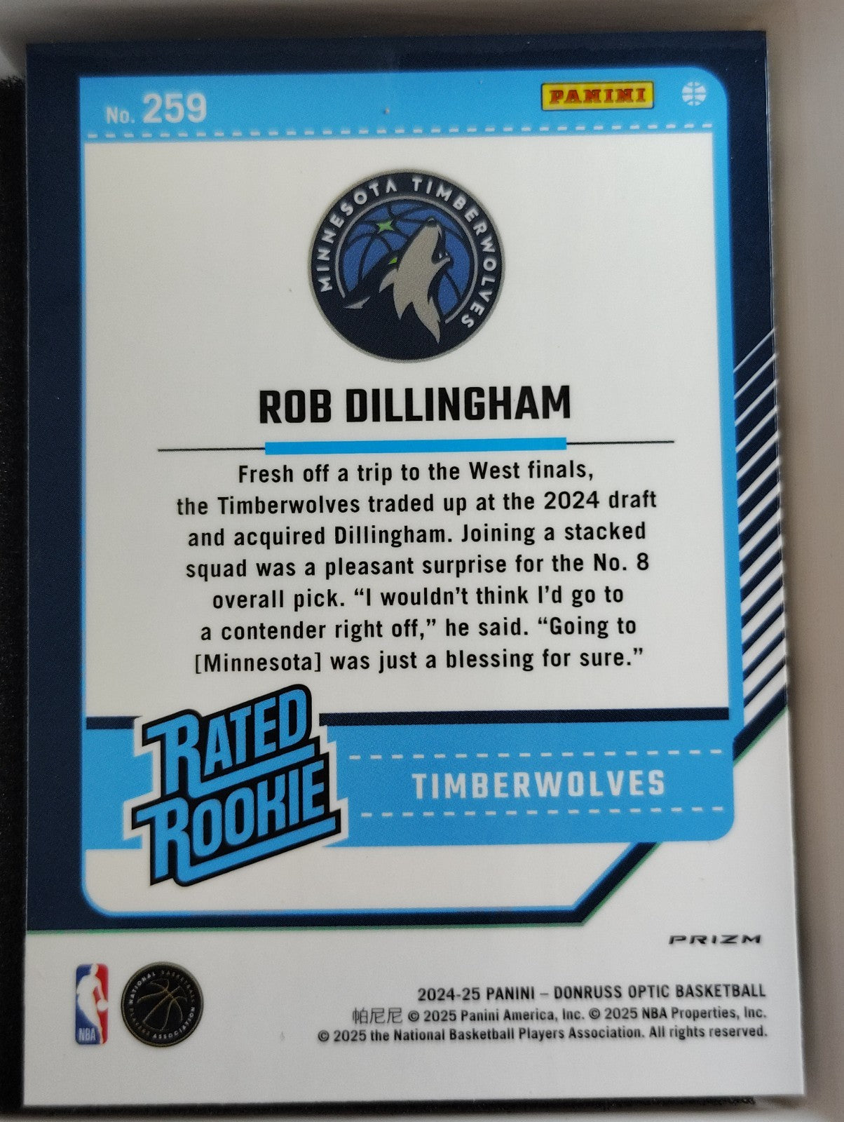 2024-25 Panini Donruss Optic #259 Rob Dillingham Purple Shock