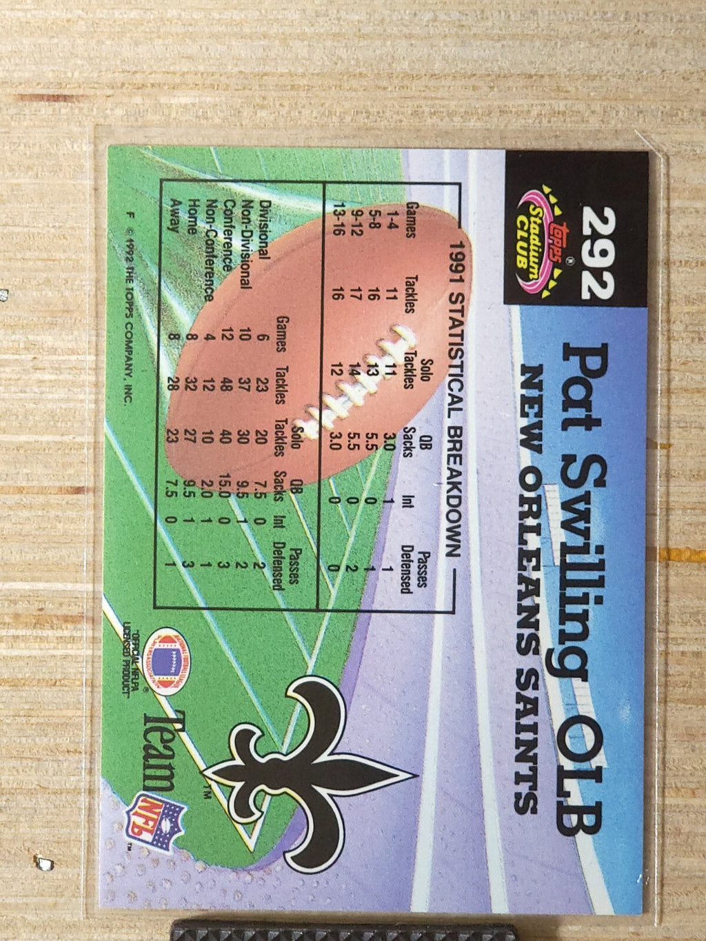 1992 Topps Stadium Club - Members Choice Pat Swilling #292