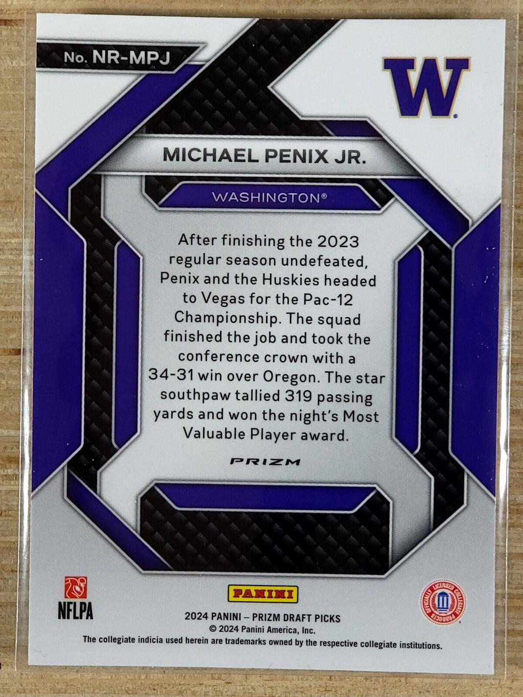 2024 Panini Prizm Draft Picks New Recruits Michael Penix Jr. Green