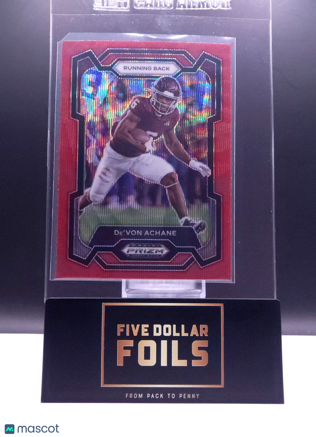 *Free Shipping @ $10* 2024 Panini Prizm Draft Picks #92 De'von Achane Red Wave