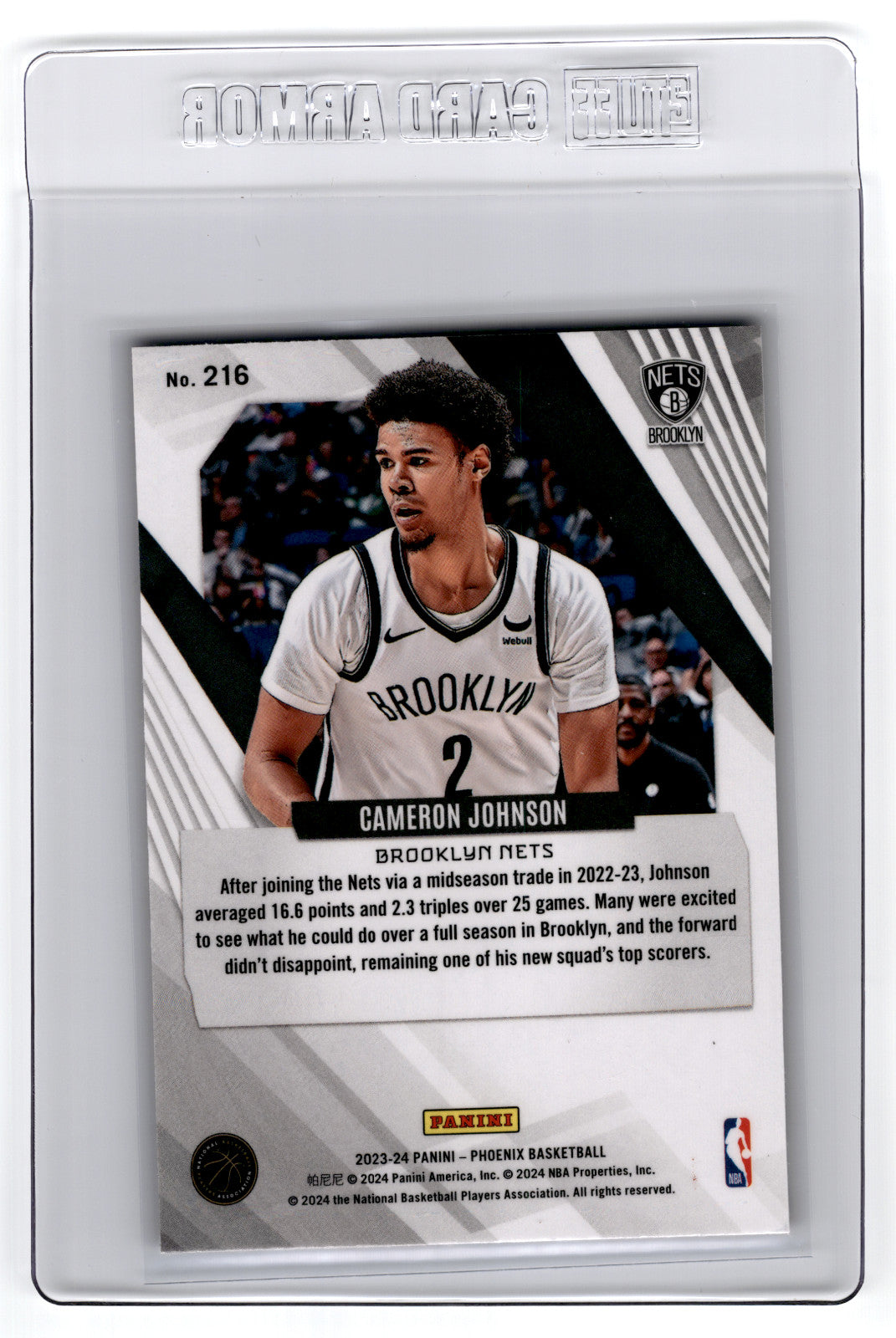 2023 Panini Phoenix Cameron Johnson Red Ice #216 **Free Shipping @ $10+**