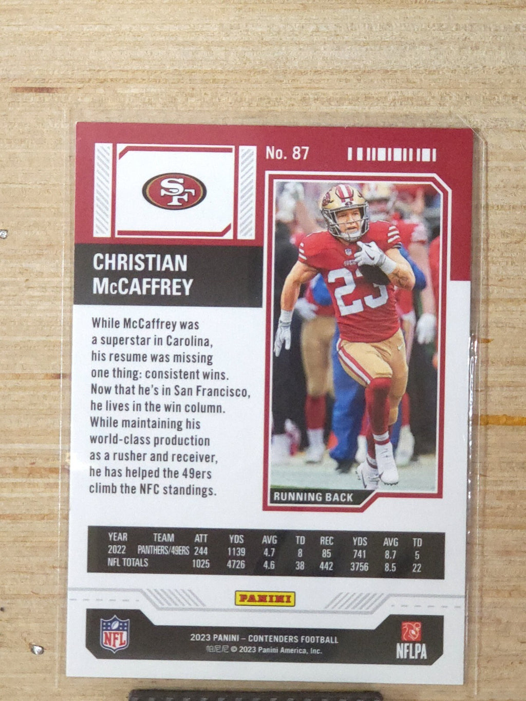2023 Panini Contenders - Season Ticket #87 Christian McCaffrey