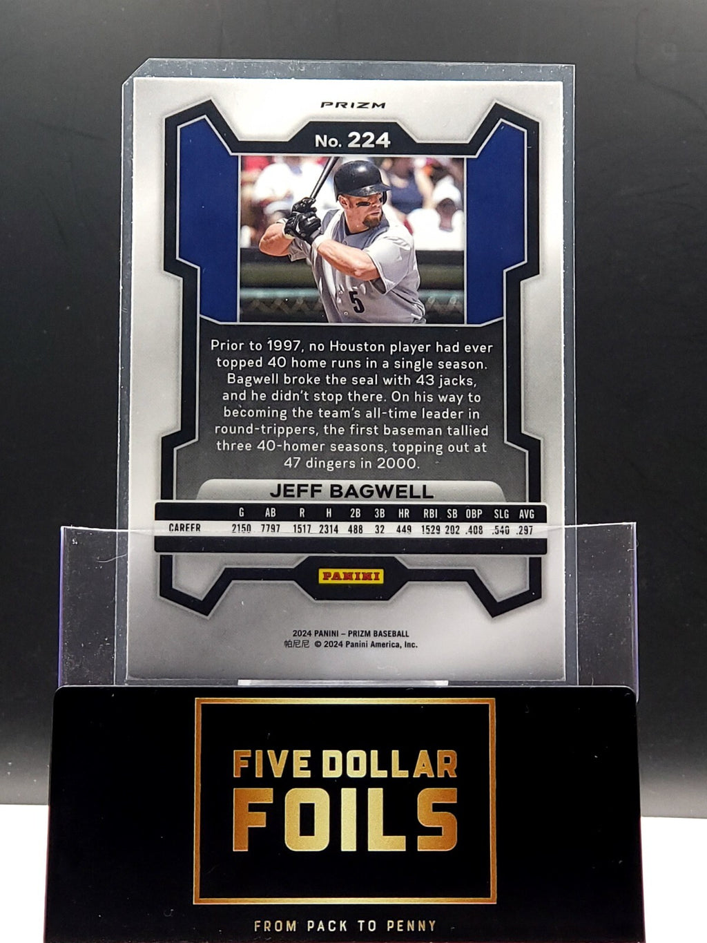 *Free Shipping @ $10* 2024 Panini Prizm #224 Jeff Bagwell Red Wave