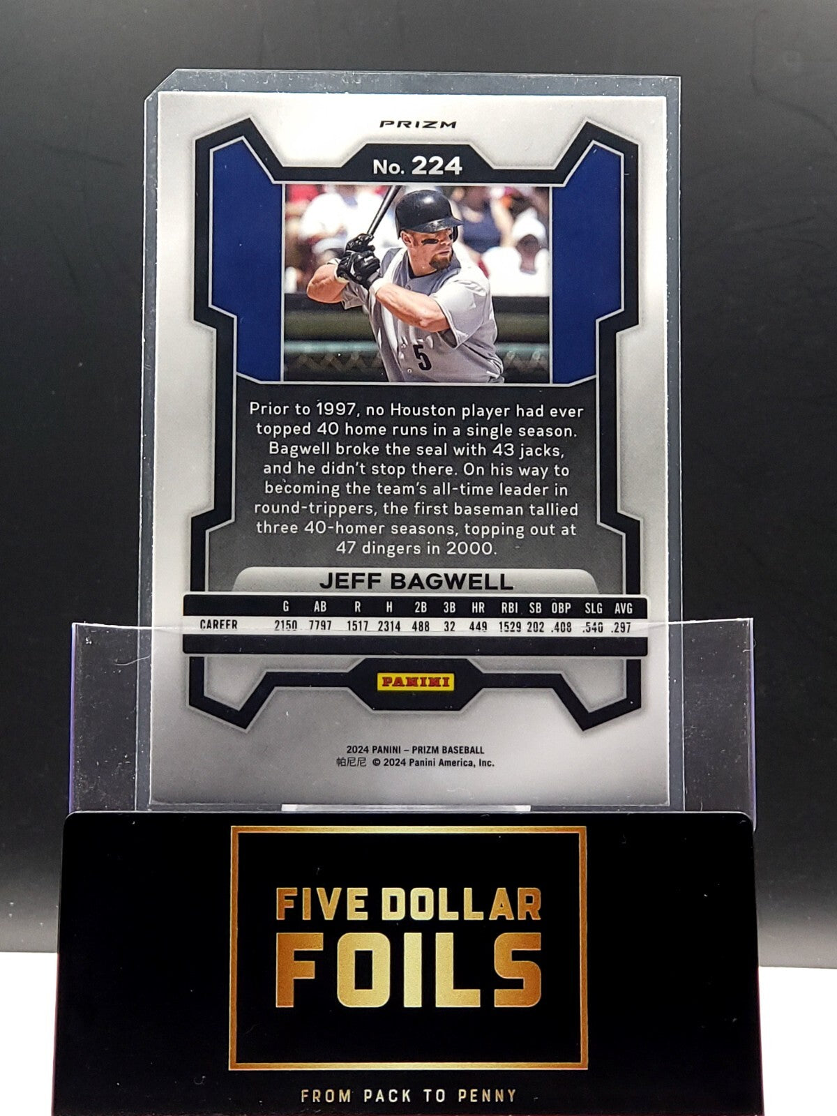 *Free Shipping @ $10* 2024 Panini Prizm #224 Jeff Bagwell Red Wave