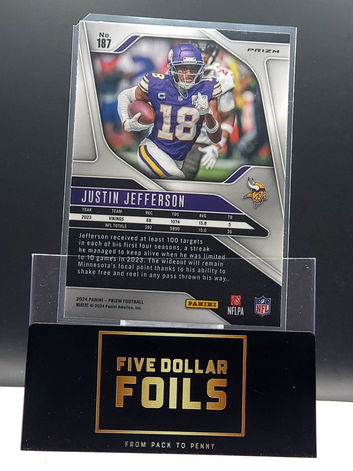 *Free Shipping @ $10* 2024 Panini Prizm #187 Justin Jefferson Green