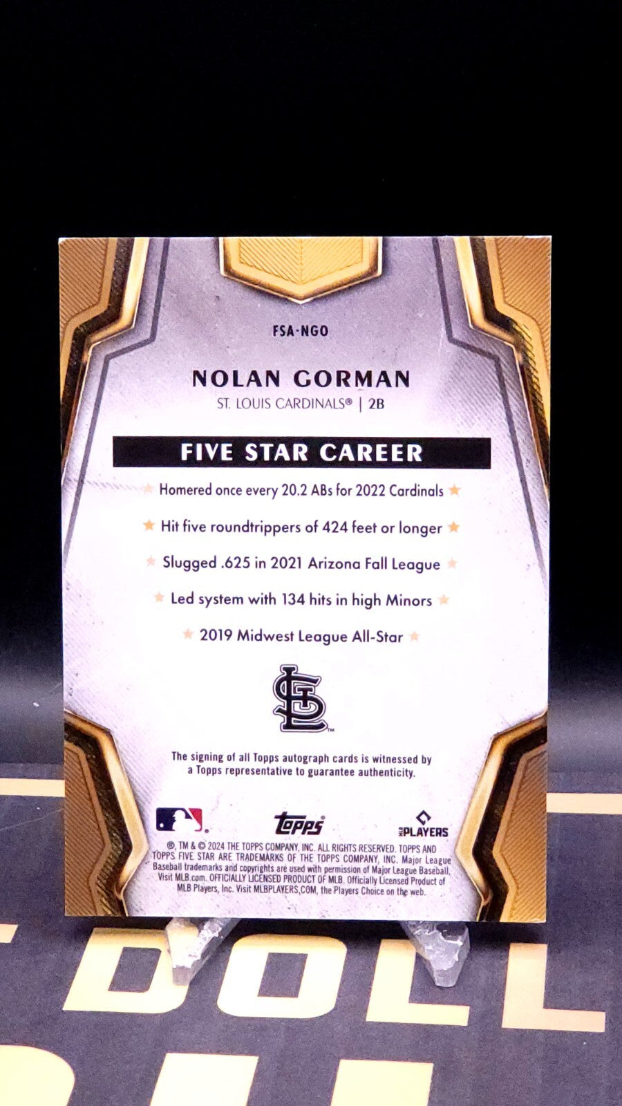 2024 Topps Five Star Nolan Gorman Purple Autograph • #FSA-NGO • #05/50