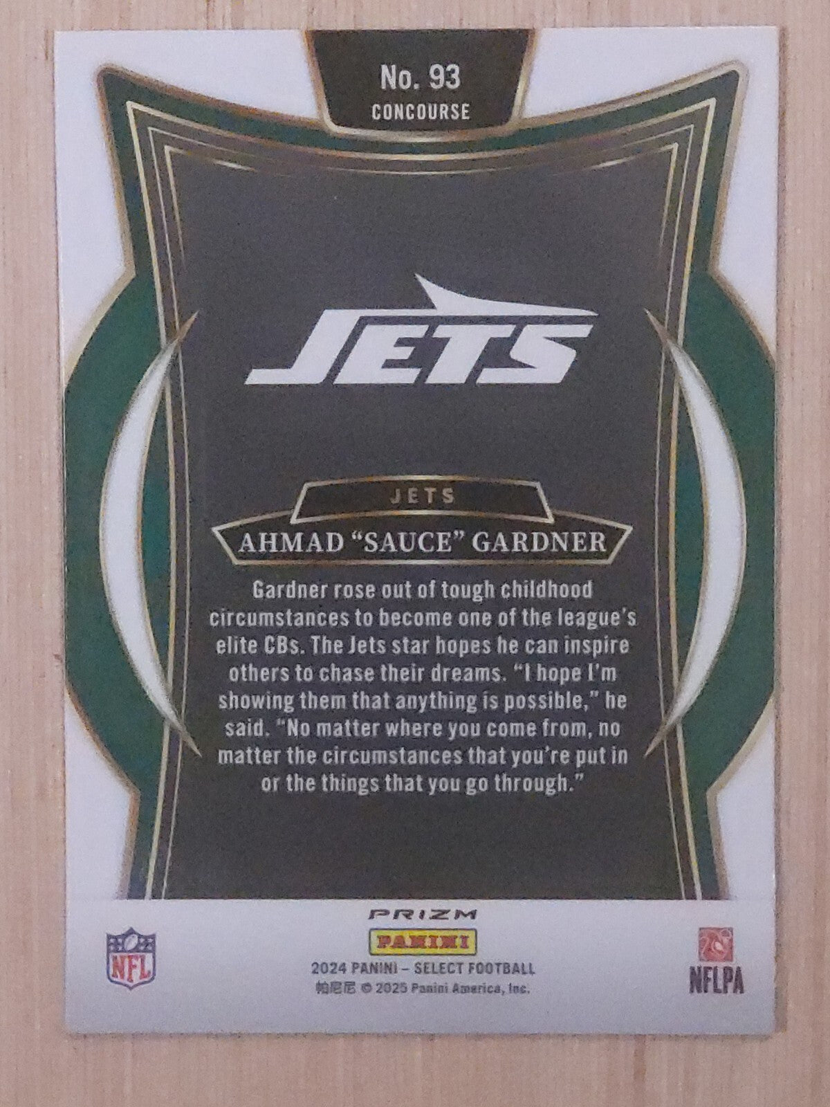 2024 Panini Select #93 Ahmad "Sauce" Gardner  Red, White, Blue Shock