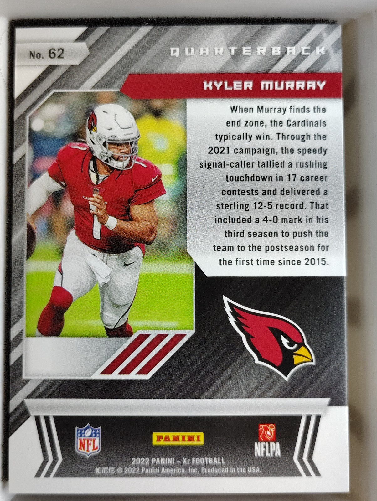 2022 Panini XR - Kyler Murray #62 Red /249