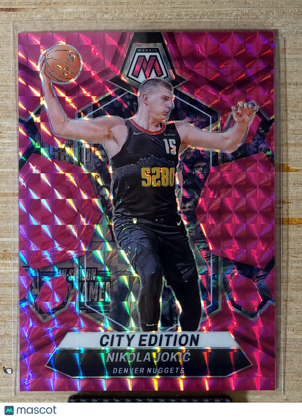 2023-24 Panini Mosaic - City Edition Nikola Jokić #287 Pink Mosaic Prizm 014/149