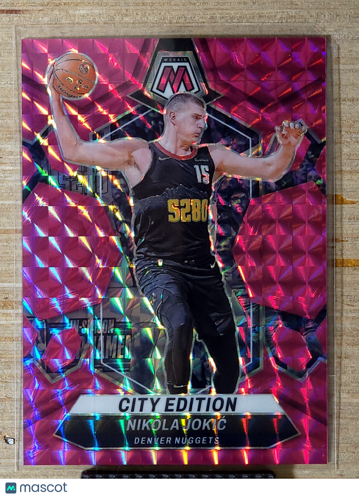 2023-24 Panini Mosaic - City Edition Nikola Jokić #287 Pink Mosaic Prizm 014/149