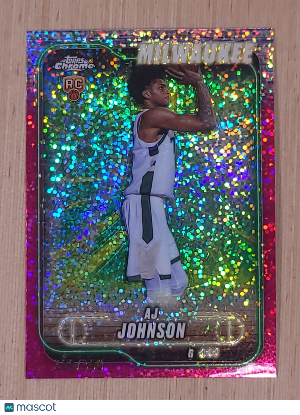 2024-25 Topps Chrome #145 AJ Johnson Pink Mini Diamond 255/350