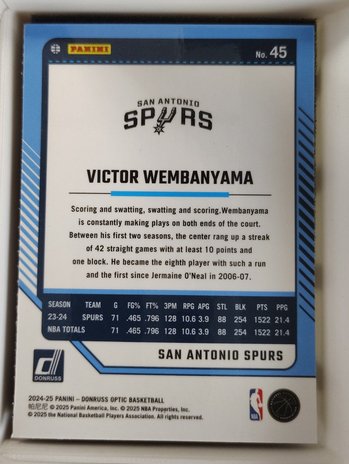 2024-25 Donruss Optic #45 Victor Wembanyama