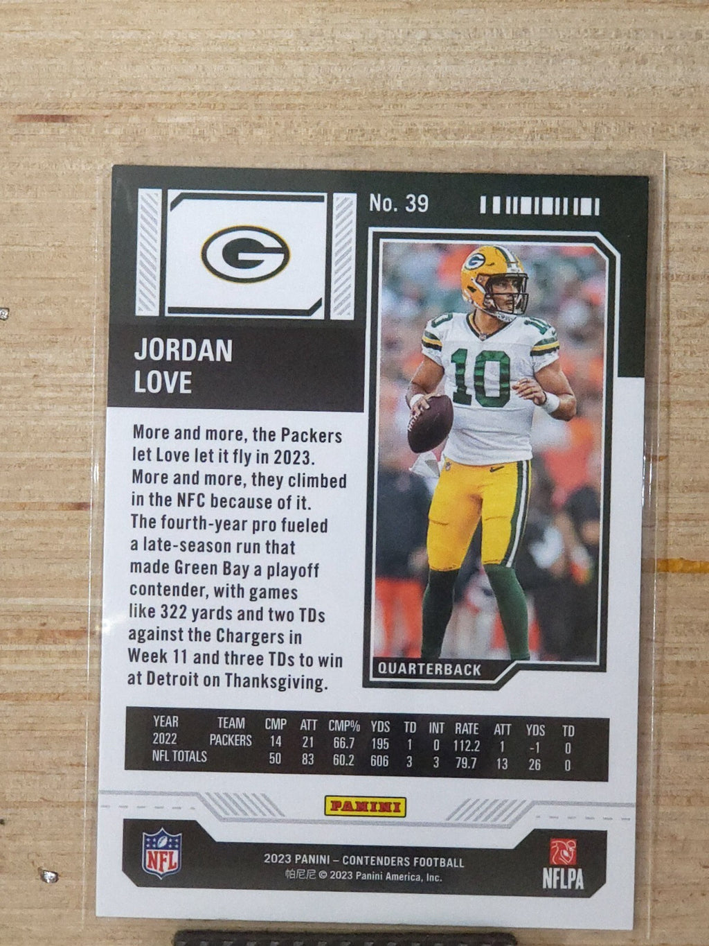 2023 Panini Contenders - Season Ticket #39 Jordan Love
