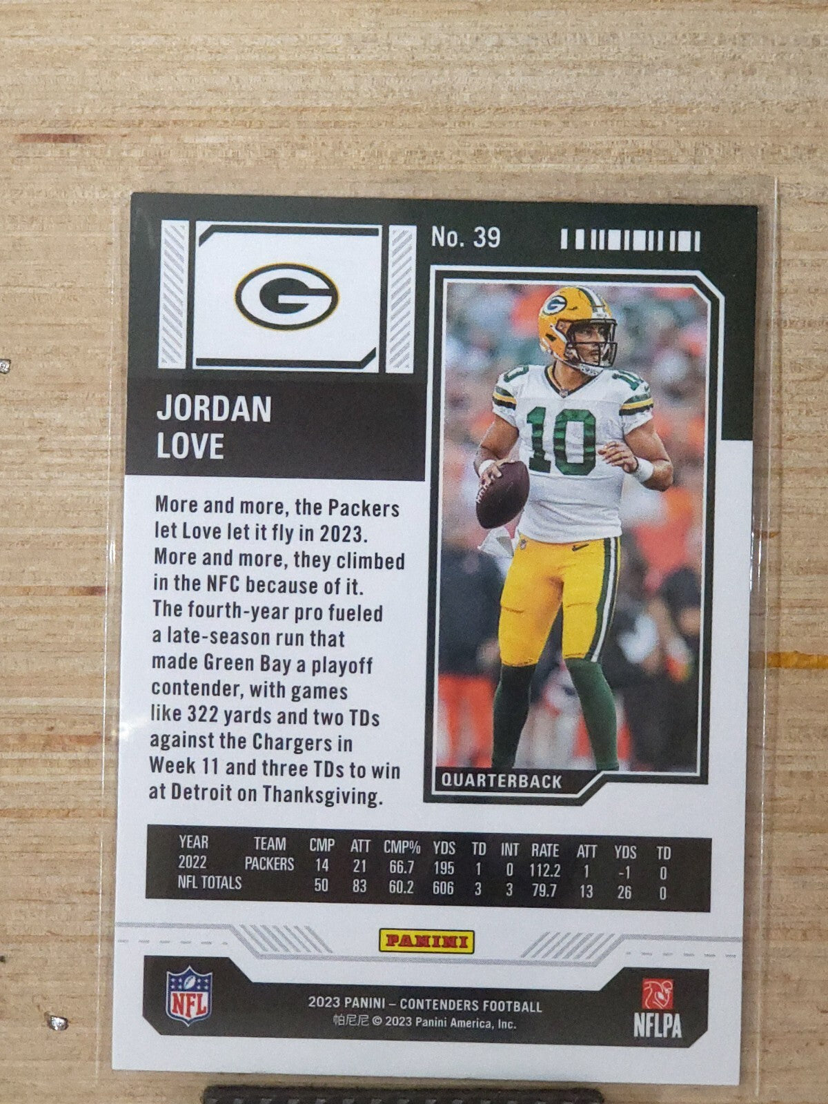 2023 Panini Contenders - Season Ticket #39 Jordan Love