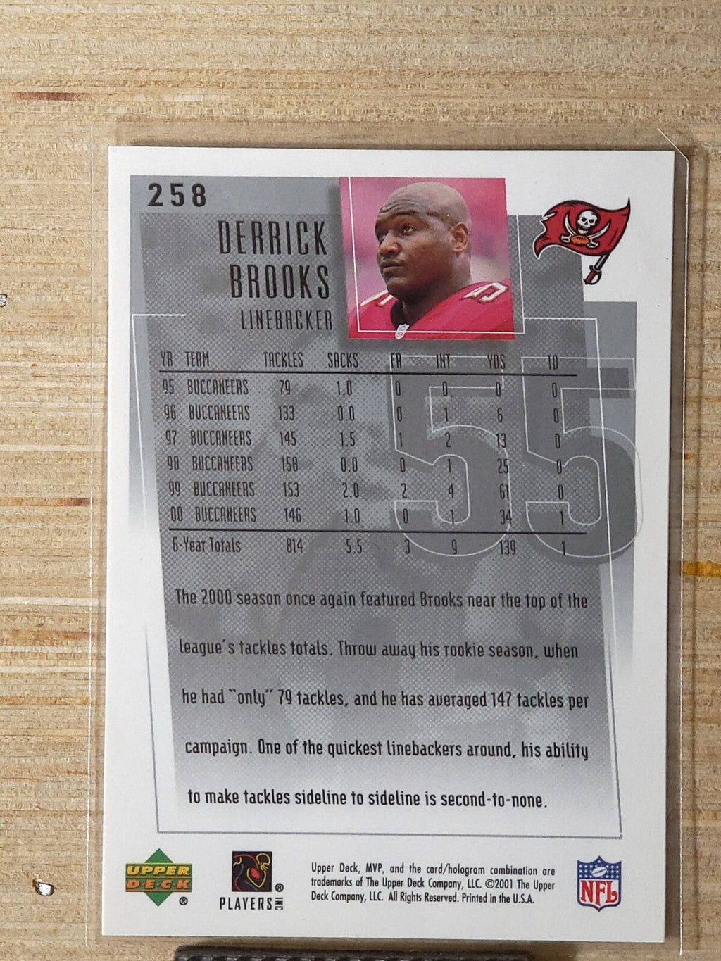 2001 Upper Deck MVP - Derrick Brooks #258