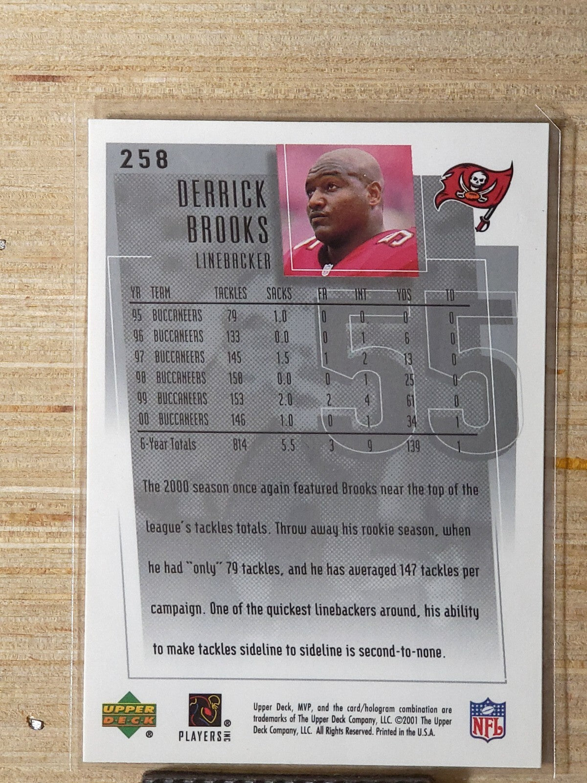 2001 Upper Deck MVP - Derrick Brooks #258