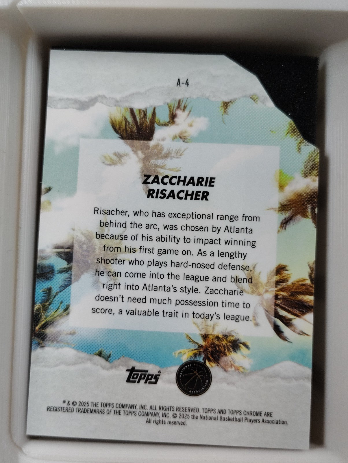 2024-25 Topps Finest Arrivals #A-4 Zaccharie Risacher