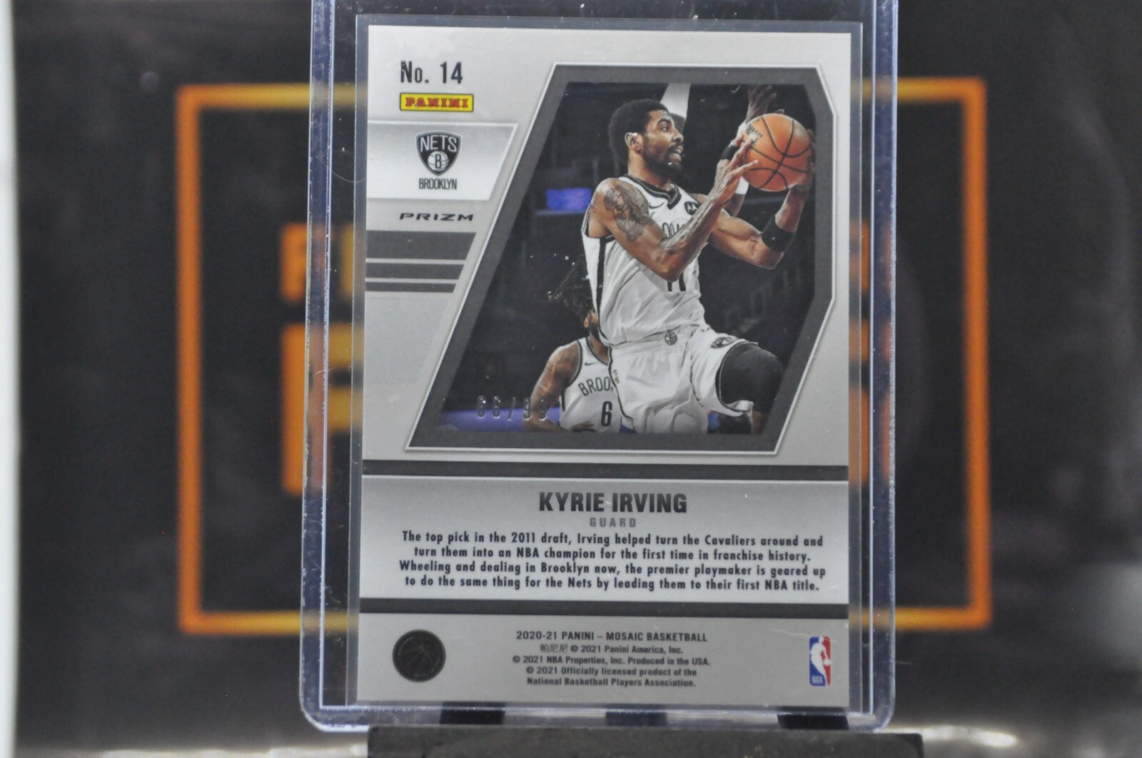 Kyrie Irving [Reactive Yellow] #14 (2020 Panini Mosaic Will To Win) /99