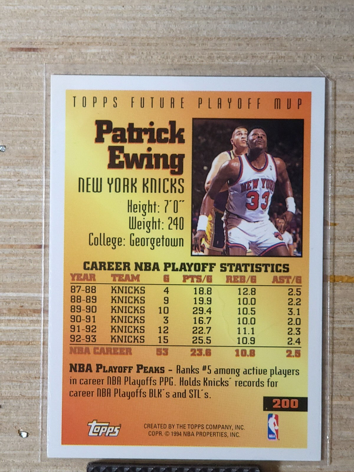 1993-94 Topps - Patrick Ewing #200 Gold
