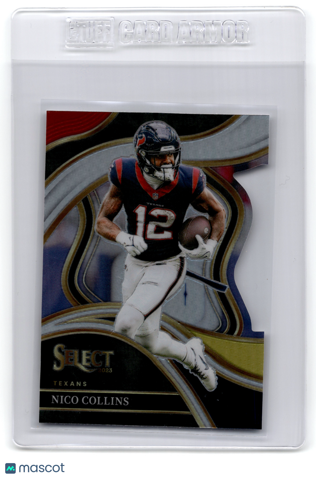 2023 Panini Select - Club Level Red & Yellow Prizm Die-Cut #228 Nico Collins