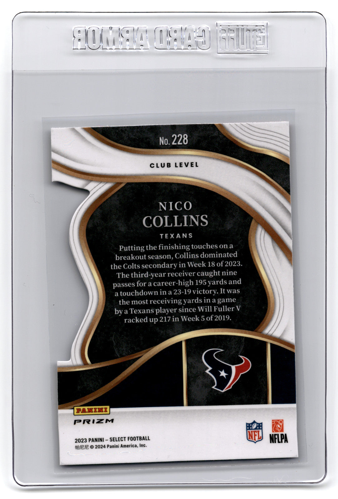 2023 Panini Select - Club Level Red & Yellow Prizm Die-Cut #228 Nico Collins