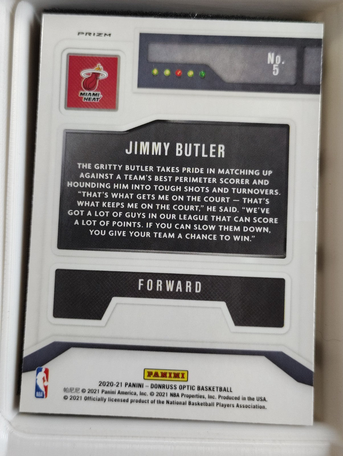 2020-21 Panini Donruss Optic - T-Minus 3, 2, 1 Jimmy Butler #5 Holo Prizm