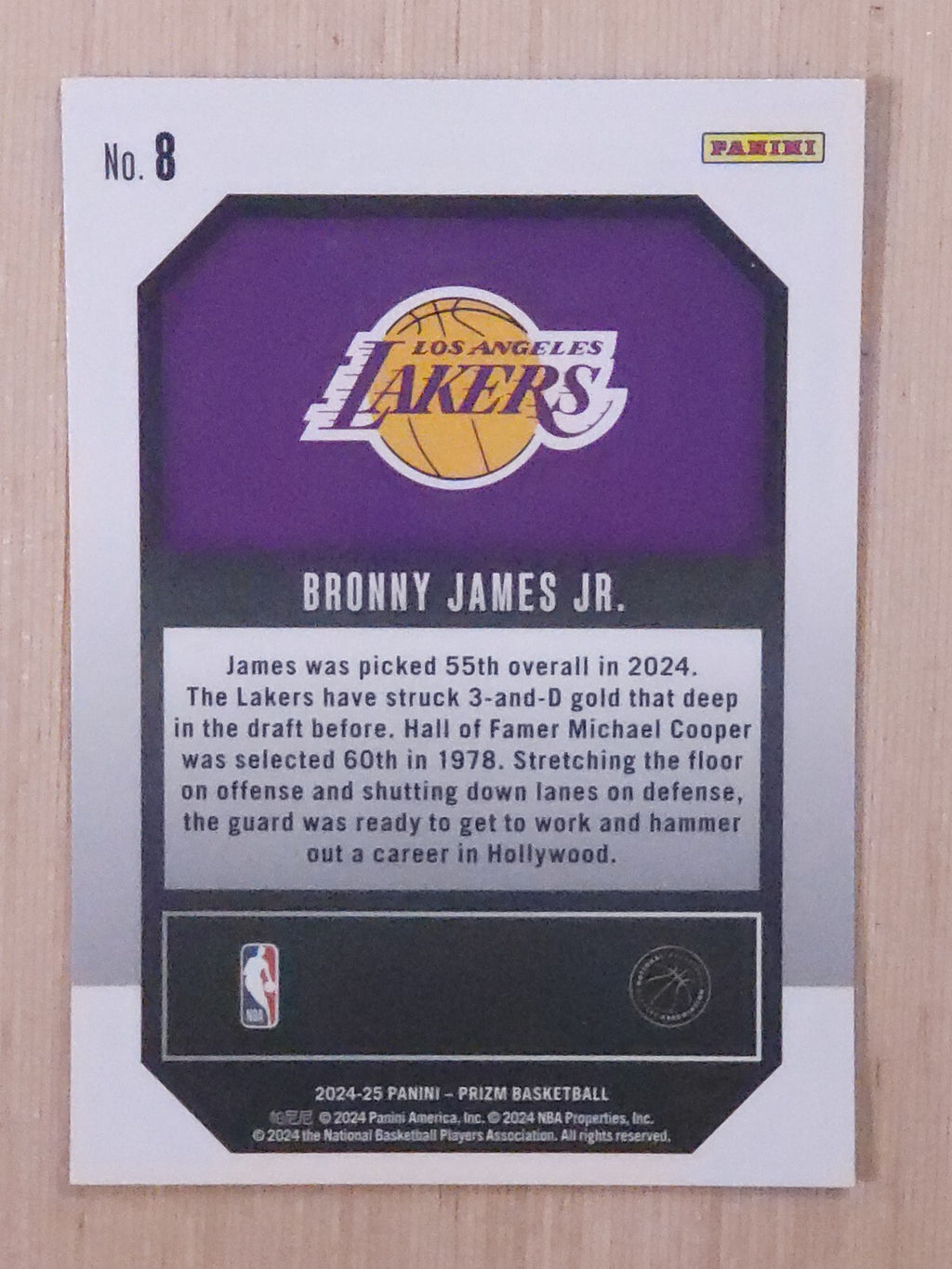 2024-25 Panini Prizm - Emergent Bronny James #8 (RC)