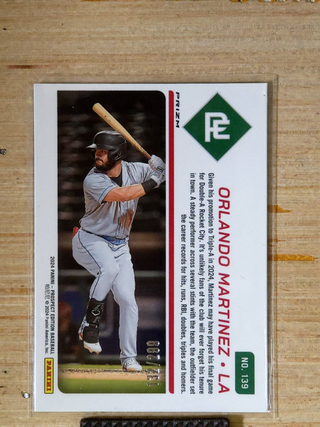 2024 Panini Prospect Edition #139 Orlando Martinez Blue Ice 132/299