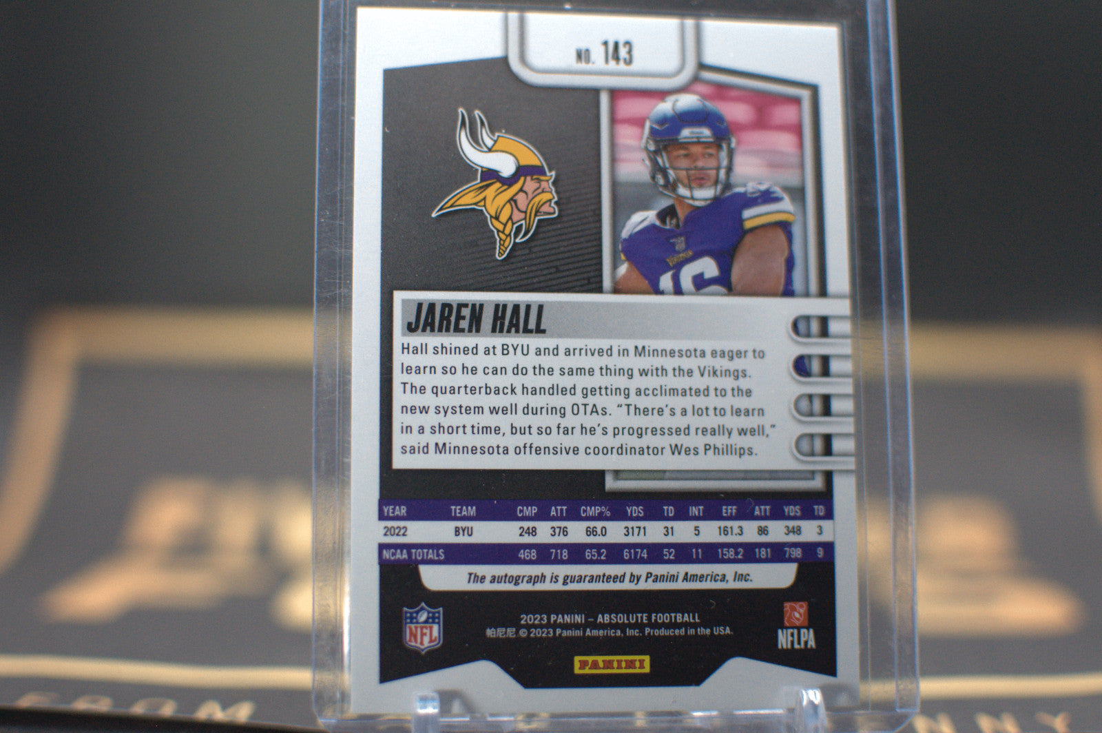 2023 Panini Absolute: Jaren Hall [Signature] #143
