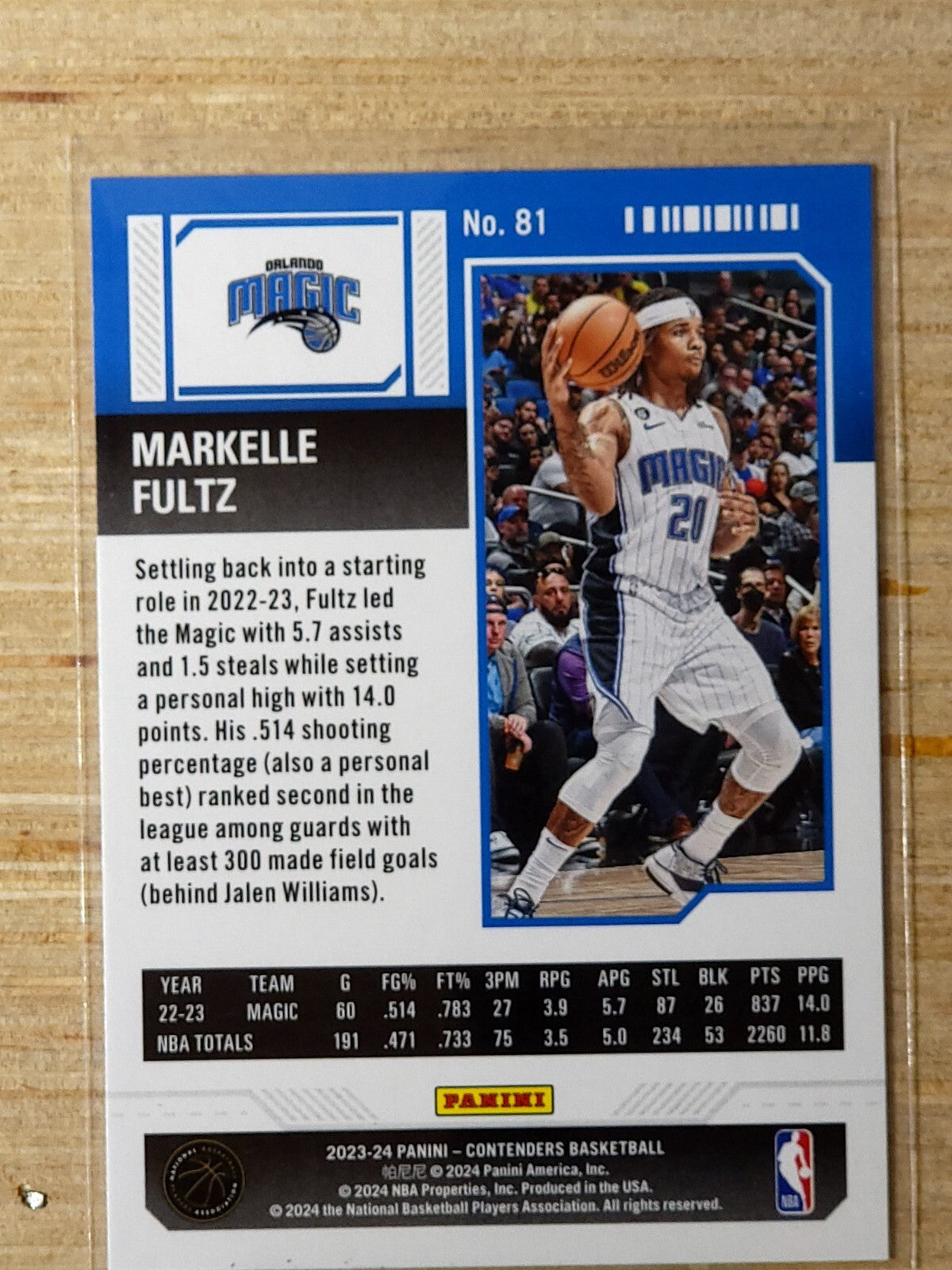 2023-24 Panini Contenders - Season Ticket #81 Markelle Fultz Purple 22/25
