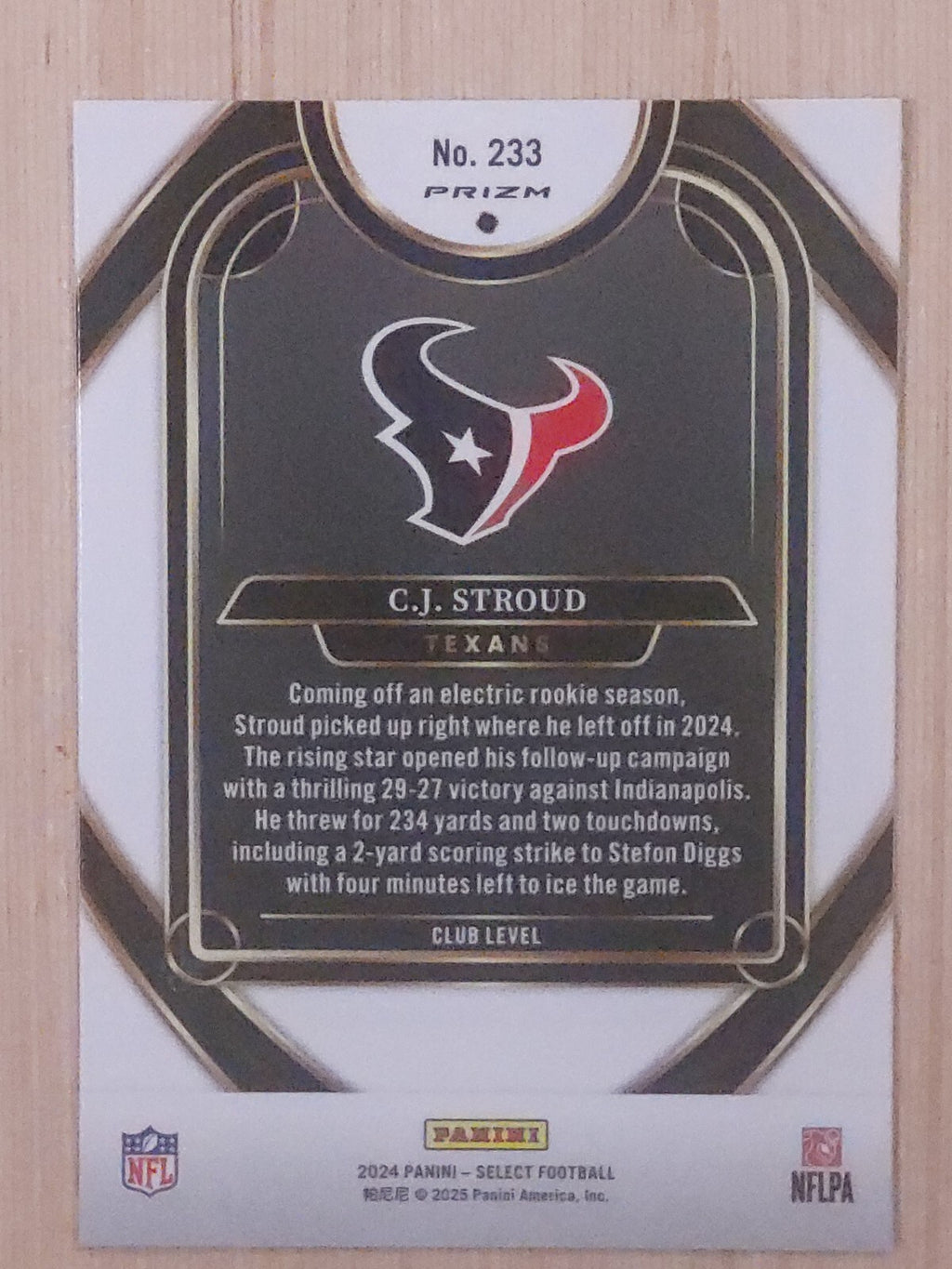 2024 Panini Select #233 C.J Stroud Club Level Red, White, Blue Shock