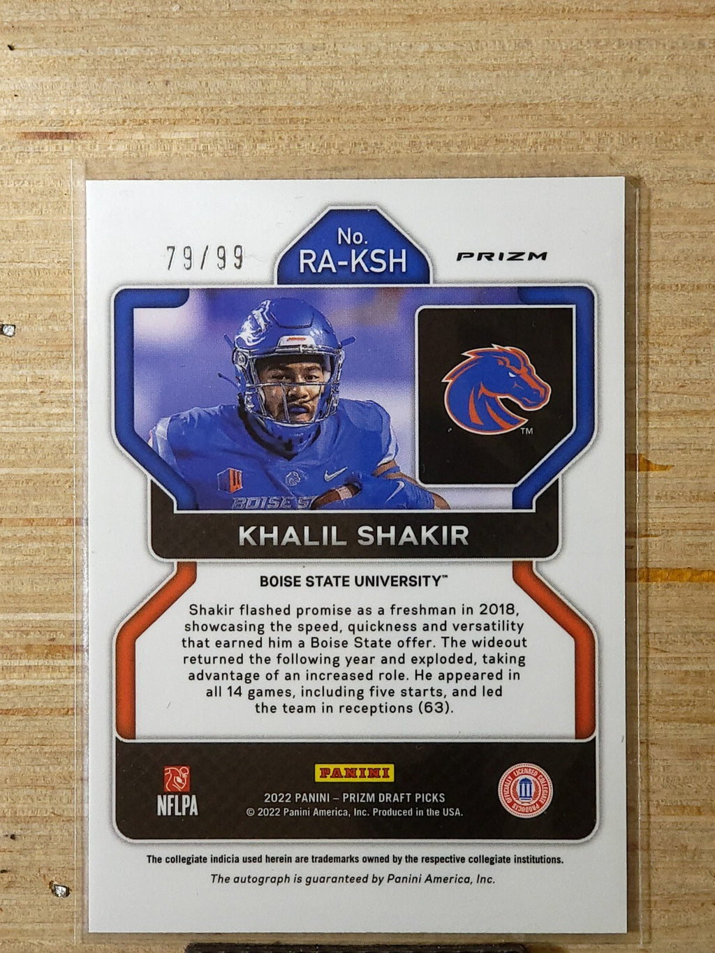 2023 Panini Prizm Draft Picks Auto Khalil Shakir 79/99 Red #RA-KSH