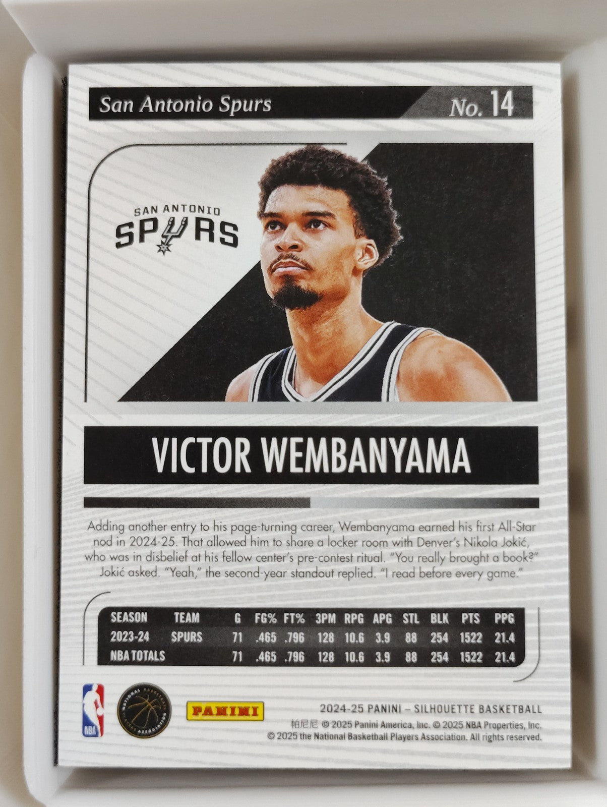 2024-25 Panini Silhouette Victor Wembanyama #14 Red 24/75