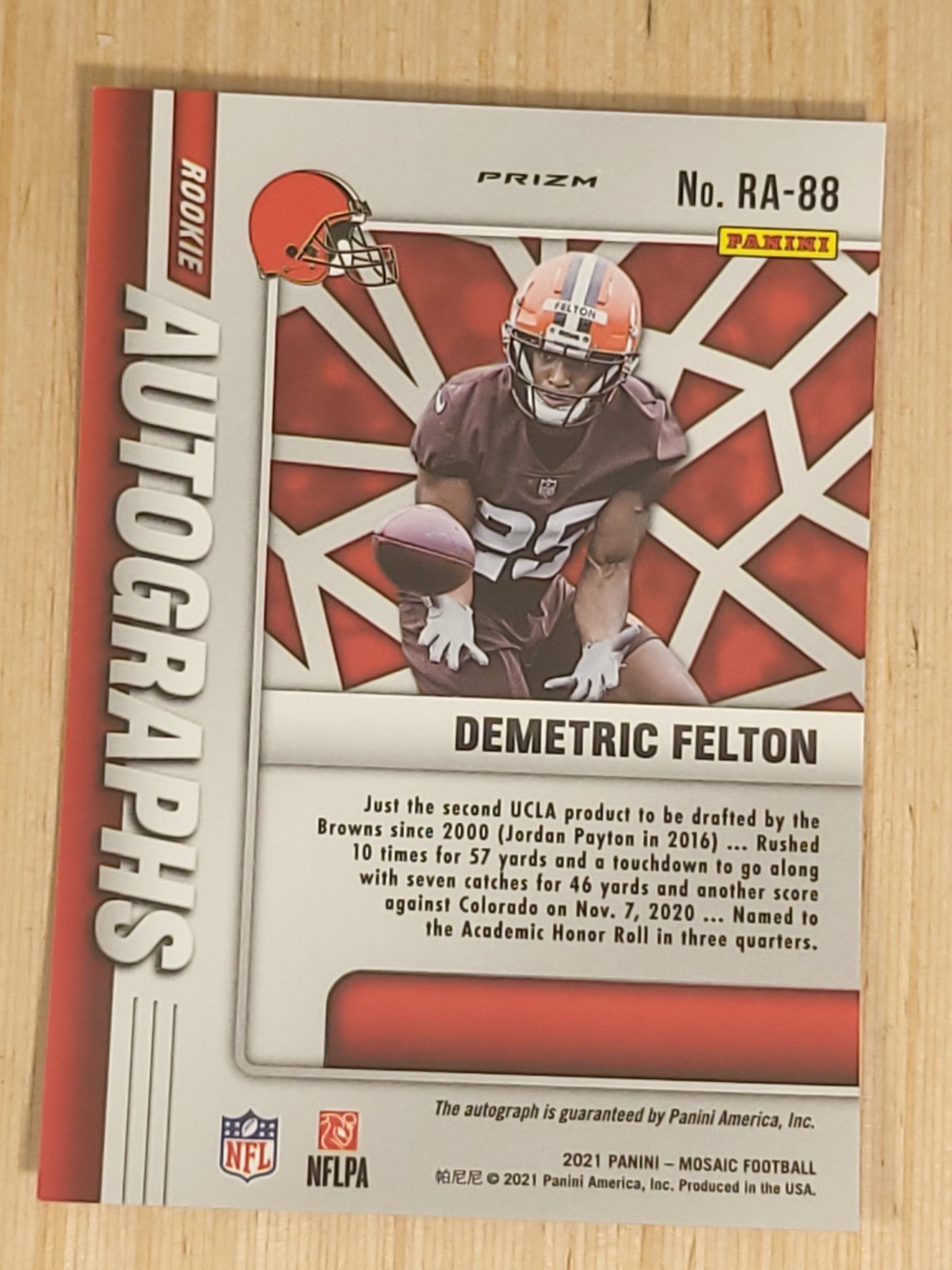 2021 Panini Mosaic - Rookie Autographs Mosaic Demetric Felton #RA-88