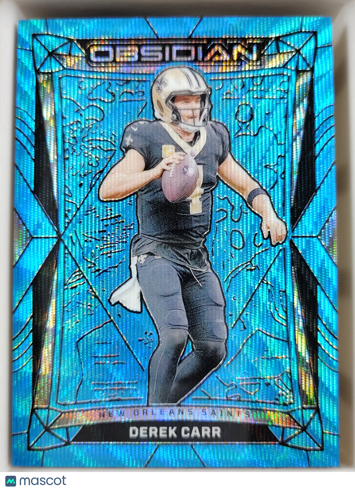 2024 Panini Obsidian - Derek Carr #141 International Light Blue Wave